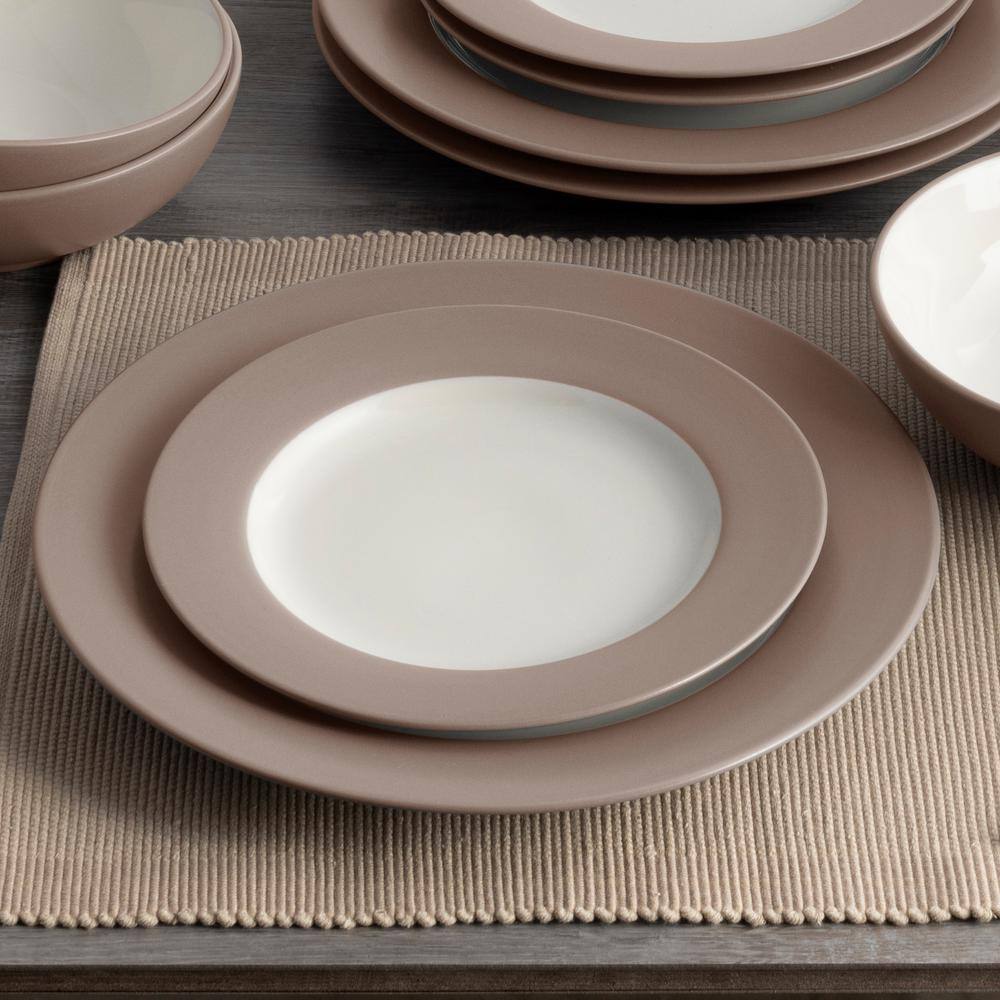 Colorwave Clay 8.25 in. (Tan) Stoneware Rim Salad Plates (Set of 4) - Hercitys