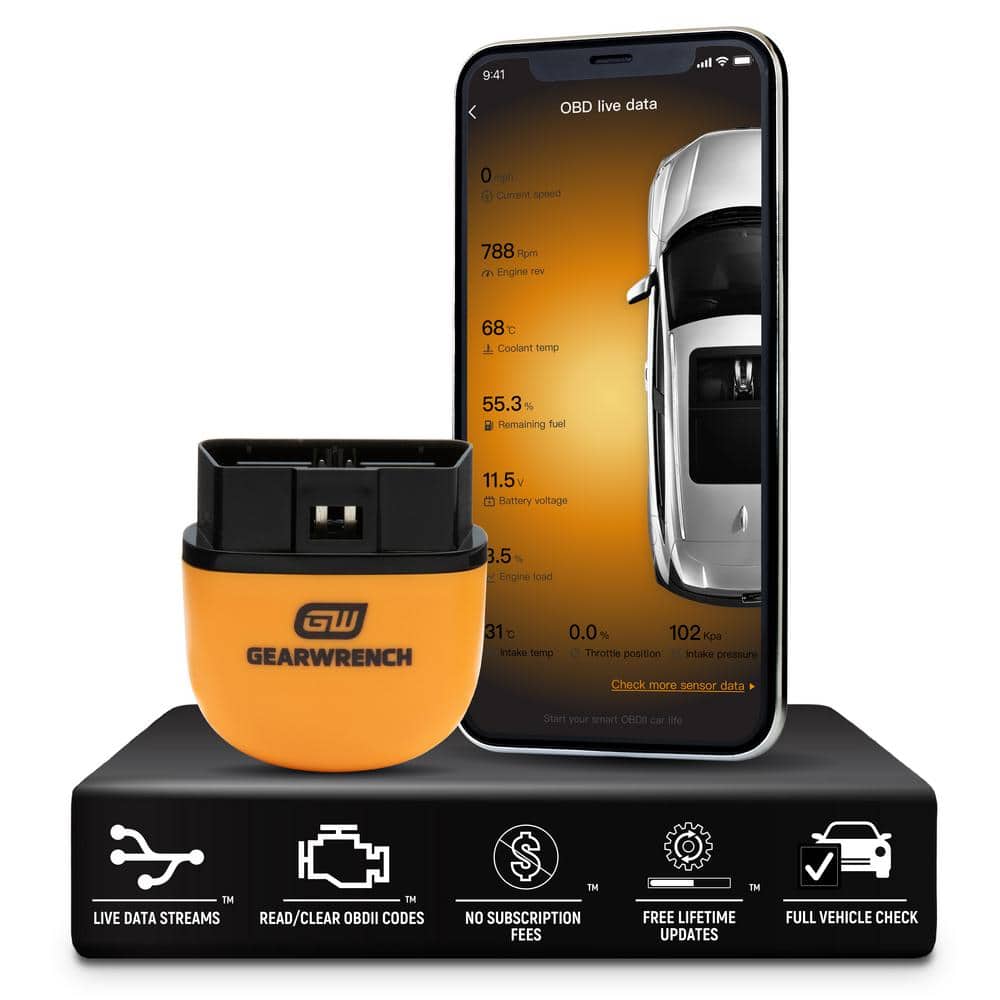OBD2 Bluetooth Diagnostic Tester with GWSCAN App and Free Lifetime Software Updates - Hercitys