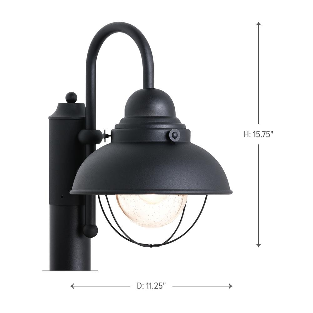 Sebring 1-Light Outdoor Black Lamp Post Light Top - Hercitys