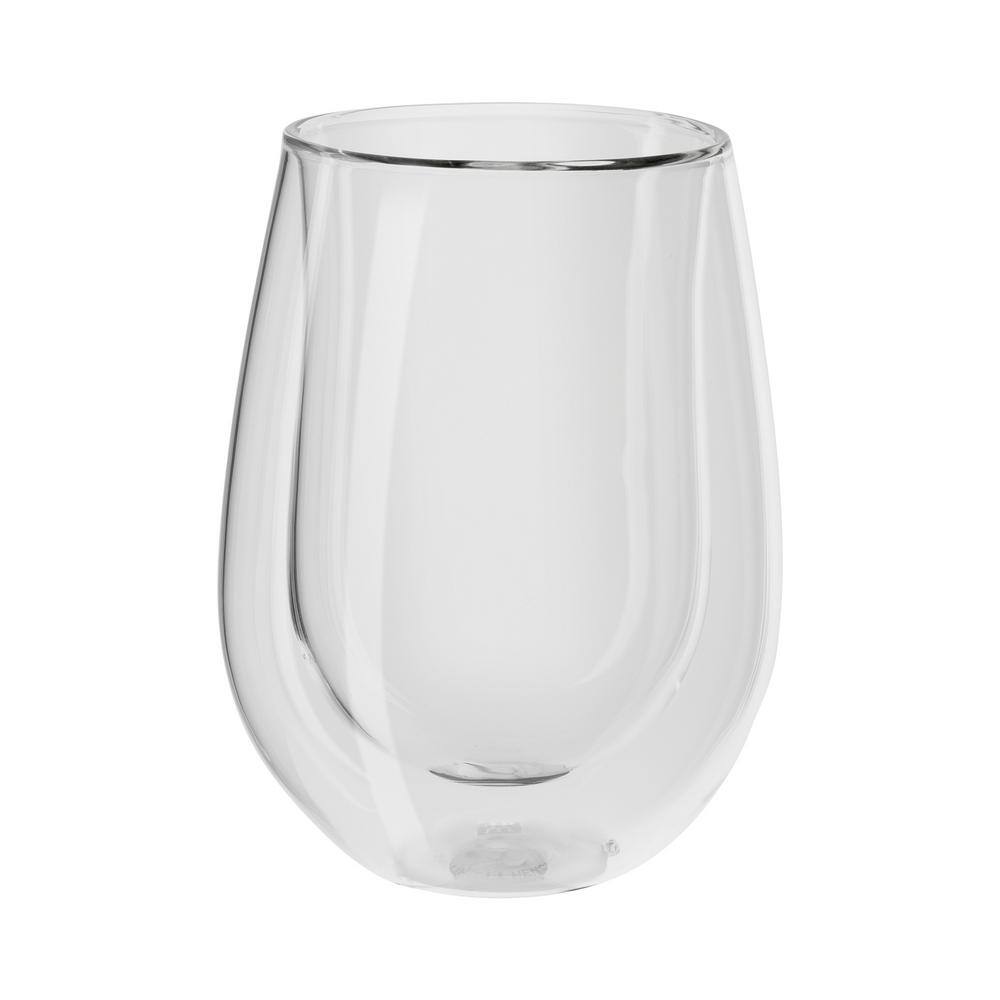 Sorrento 2-pc Double-Wall Stemless White Wine Glass Set - Hercitys