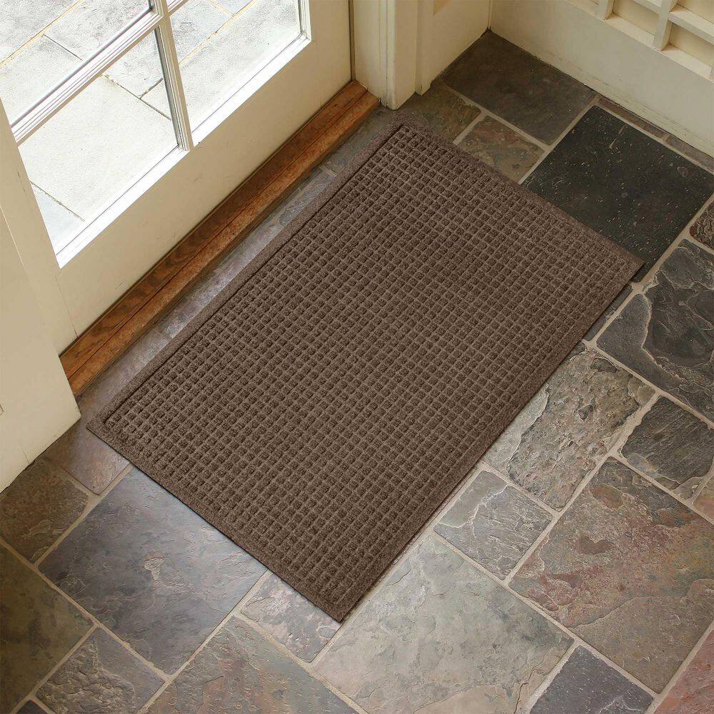 Waterhog Squares 23 in. x 35 in. PET Polyester Indoor Outdoor Door Mat Dark Brown - Hercitys