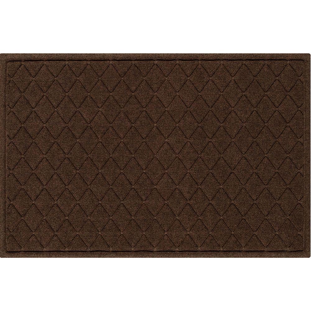 Waterhog Argyle Dark Brown 34 in. x 52 in. PET Polyester Indoor Outdoor Door Mat - Hercitys