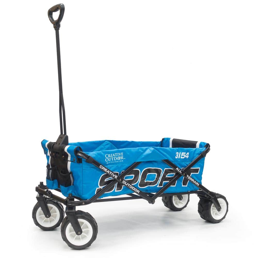 7 cu.ft. Metal Folding Garden Cart in Sport Blue - Hercitys