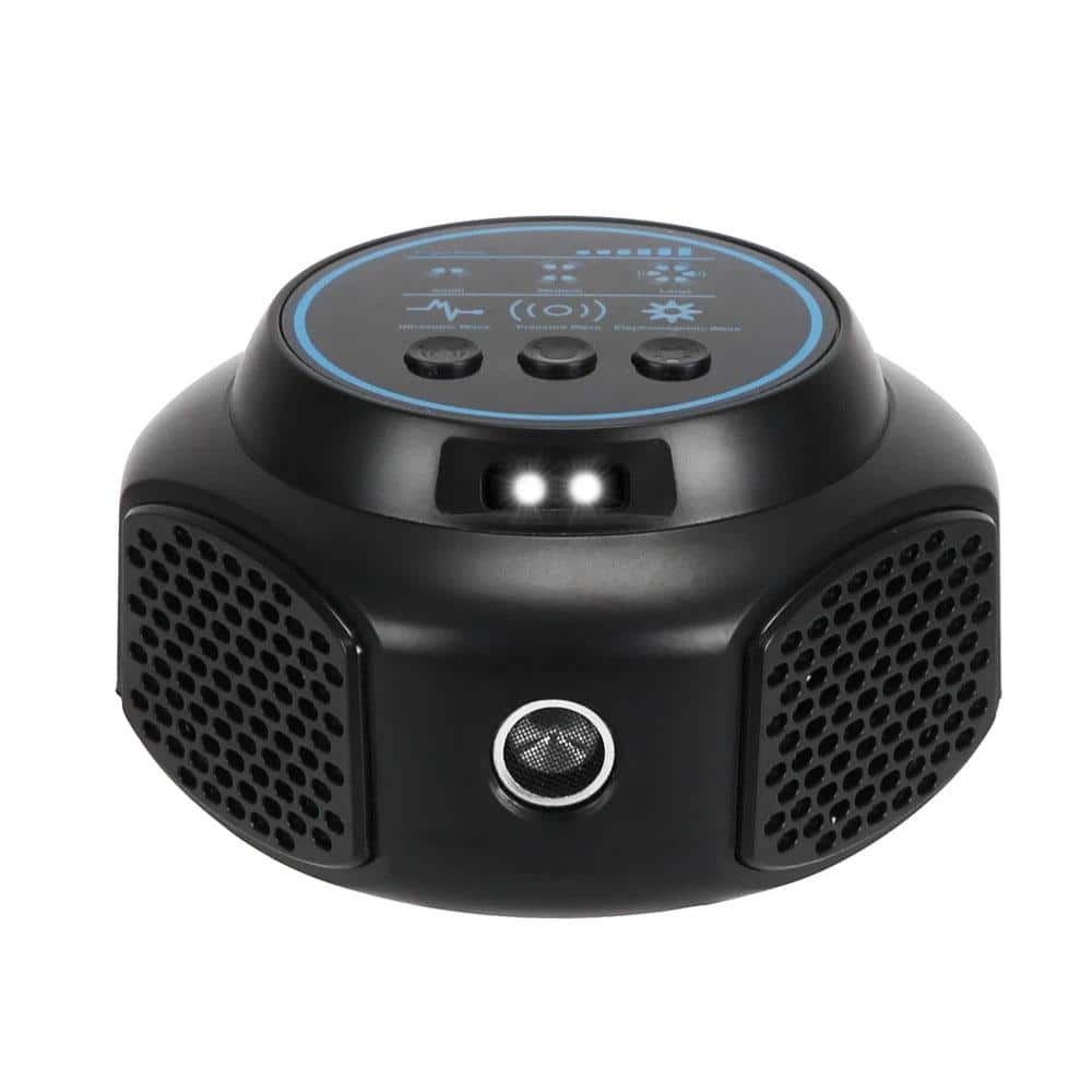 8-Watt Ultrasonic Indoor/Outdoor Mice Repellent Rodent Repeller with 3-Modes and 2-Strobe, Black - Hercitys