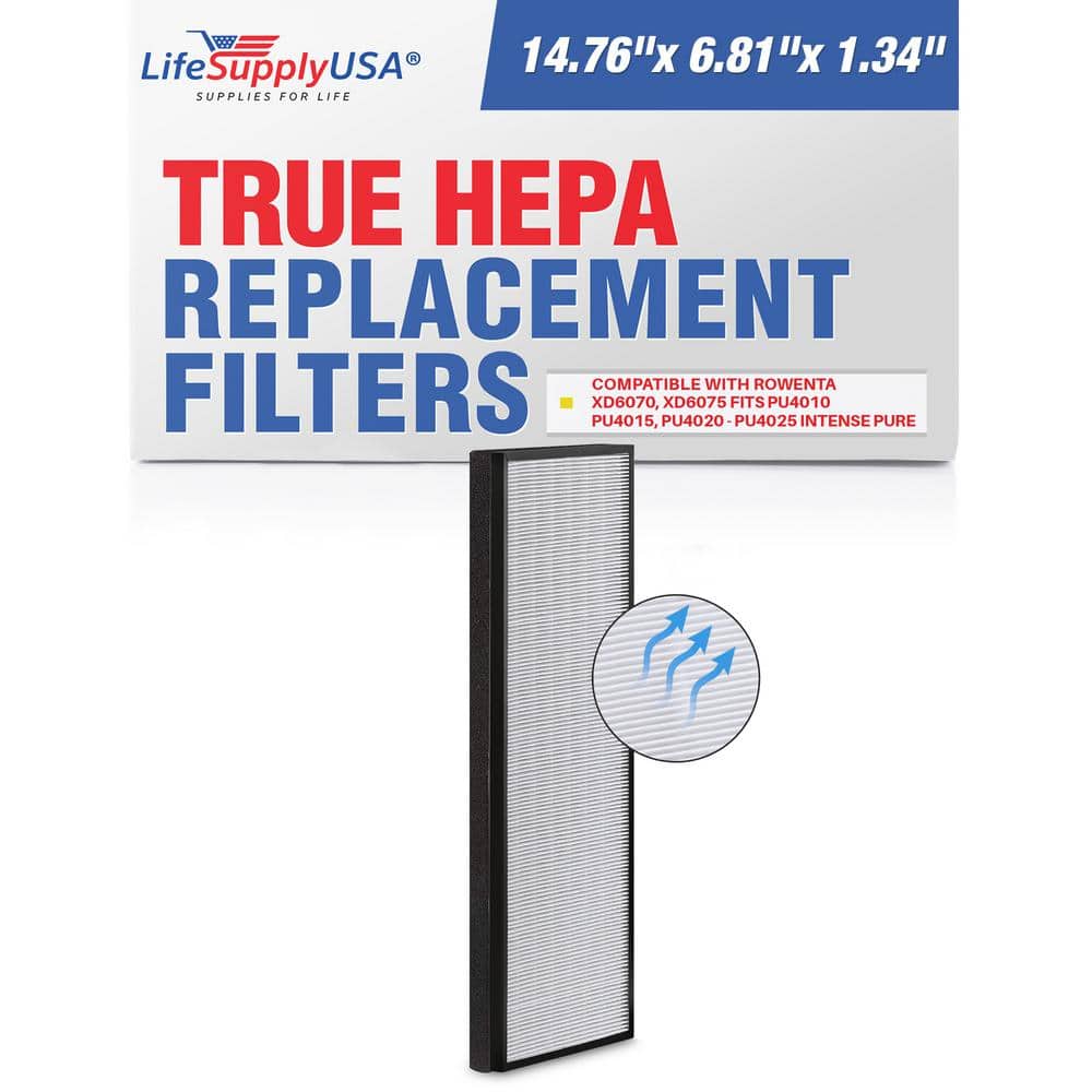 True HEPA Filter Replacement Compatible with Rowenta XD6070, XD6075 fits PU4010 – PU4015, PU4020 – PU4025 - Hercitys