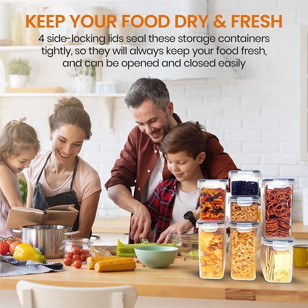 Set of 14 Airtight Food Storage Plastic Containers - Hercitys