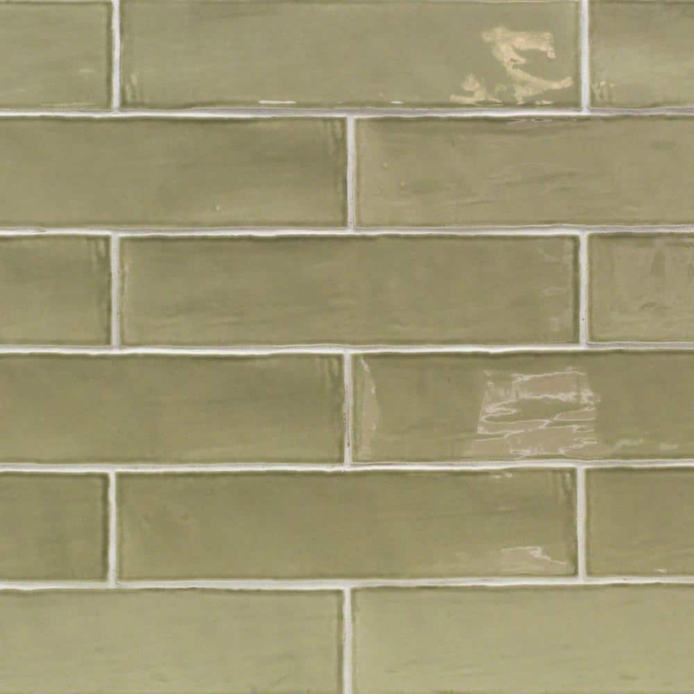 Catalina Kale 3 in. x 12 in. x 8 mm Polished Ceramic Subway Wall Backsplash Tile (10.76 sq.ft./case) - Hercitys