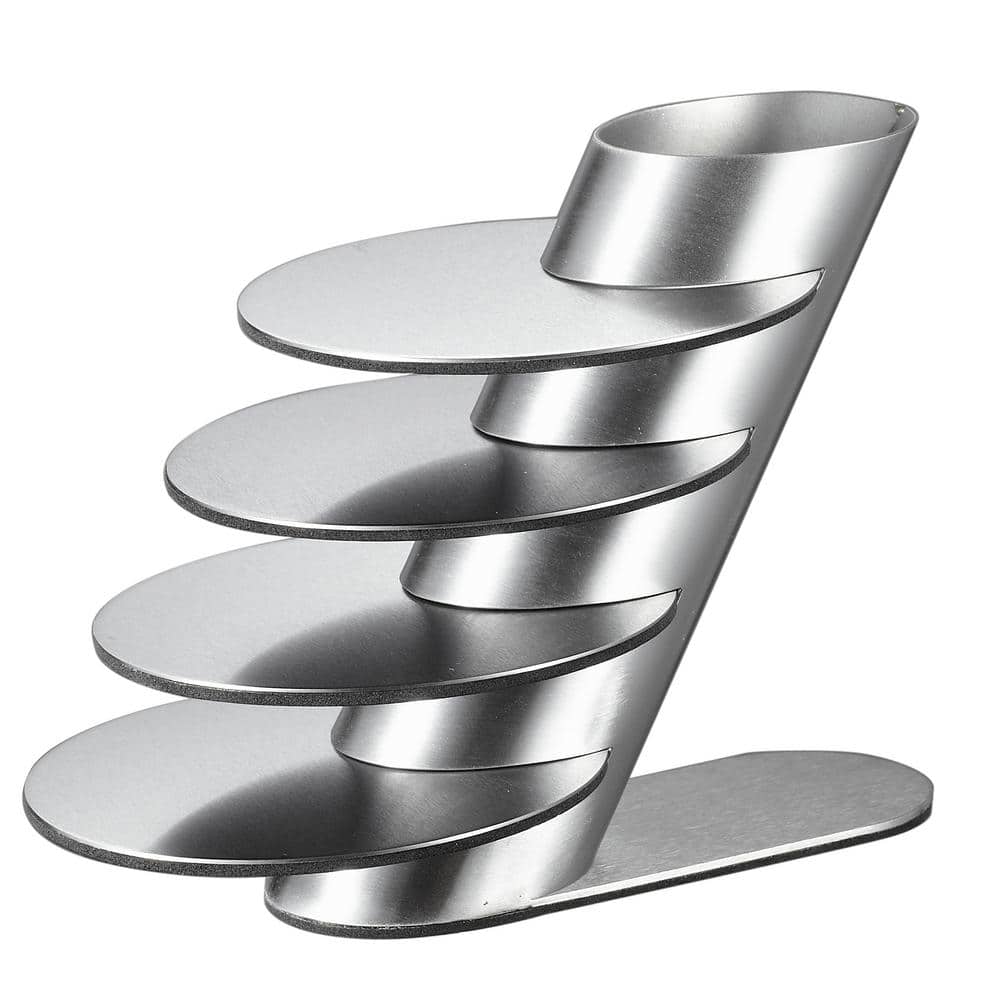 Remy 4 in. Stainless Steel Round Coasters and Holder (4-Pack) - Hercitys