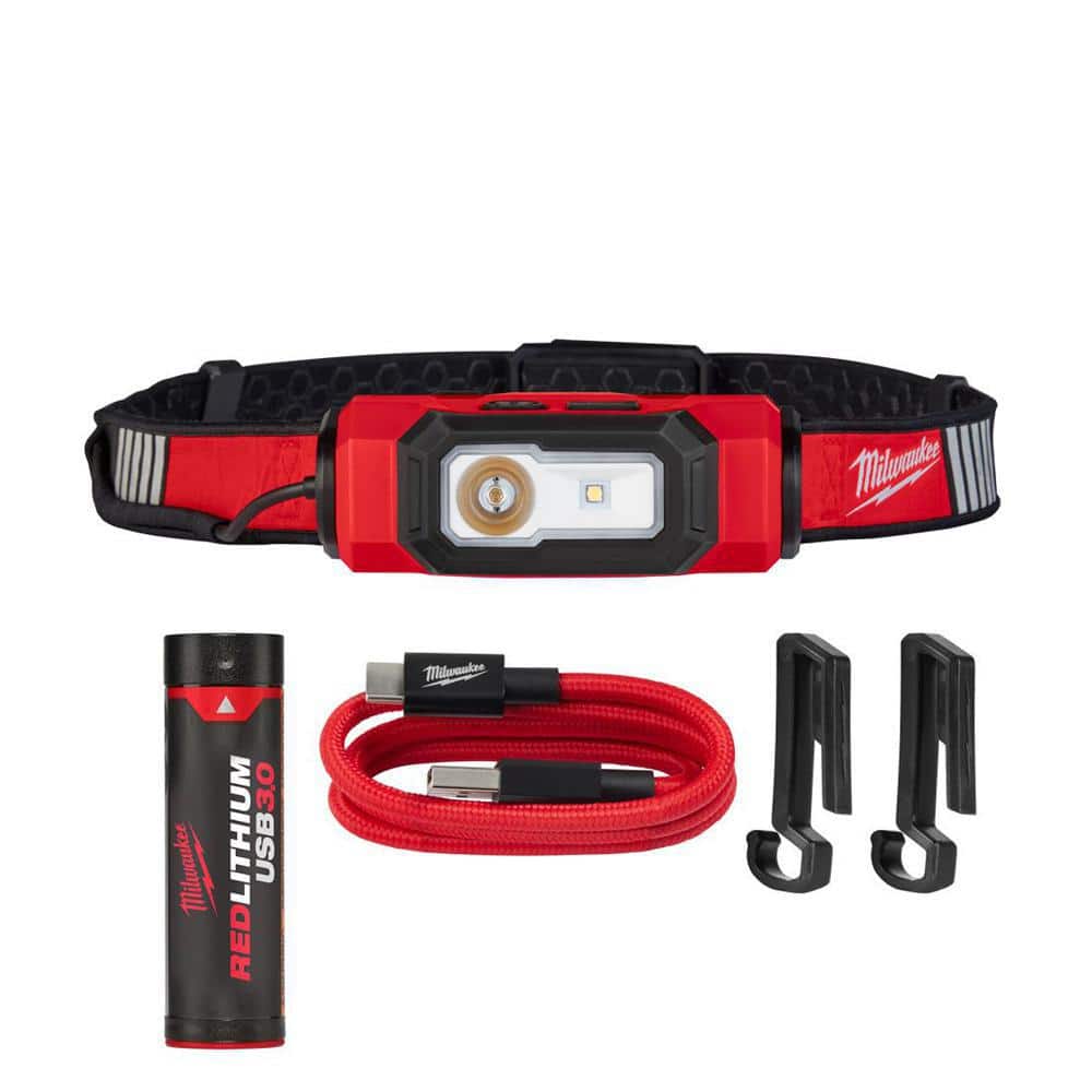 600 Lumens LED REDLITHIUM USB 360-Degree Visibility Hard Hat Headlamp - Hercitys