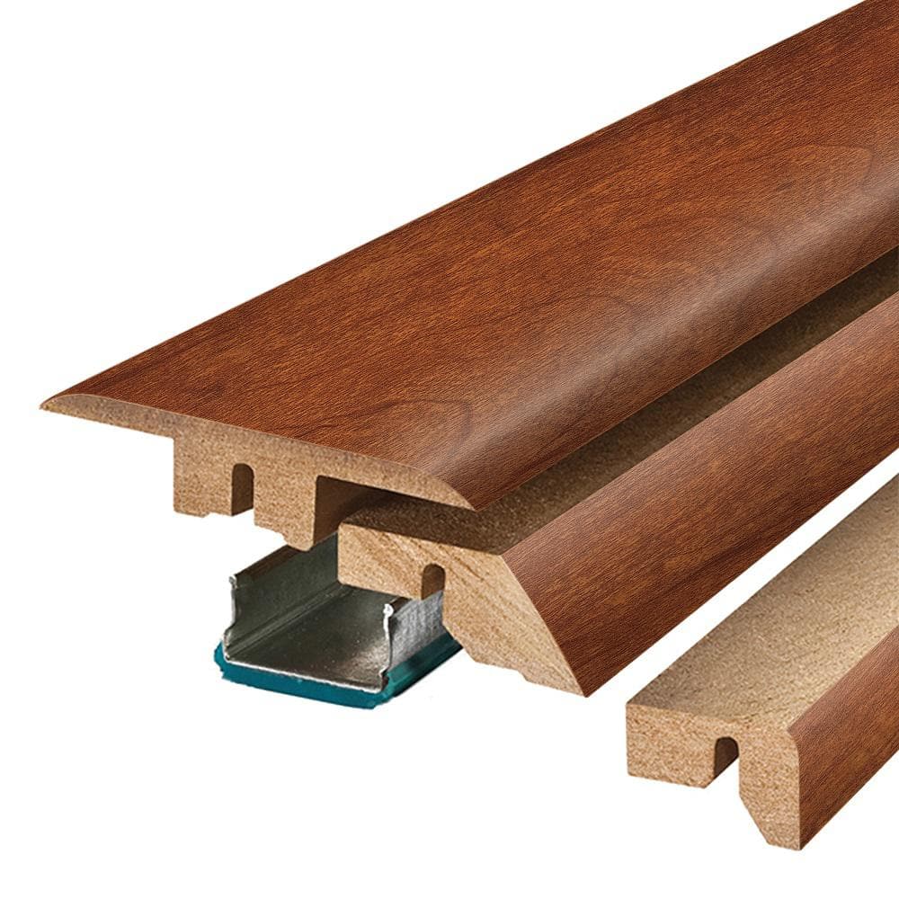 Topaz 0.75 in. T x 2.37 in. W x 78.7 in. L Smooth Wood Look Laminate Moulding/Trim 4 in 1 Molding - Hercitys