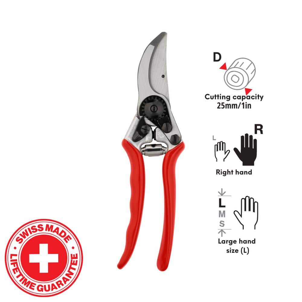 F11 8.3 in. Large Ambidextrous Pruner with 1 in. Cut Capacity, All Carbon Steel Anvil, High Performance - Hercitys