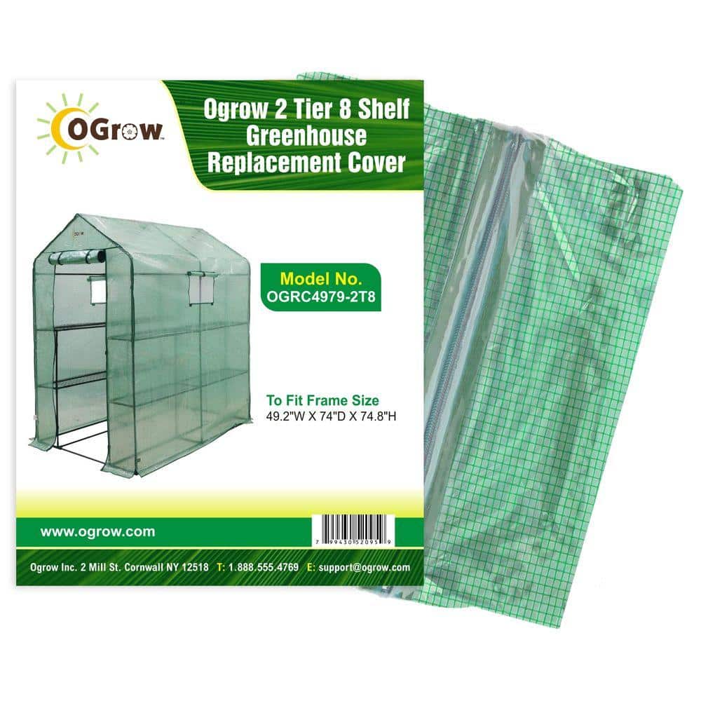 Machrus Ogrow Premium PE Greenhouse Replacement Cover for Walk in Greenhouse  Fits Frame 74 in.Lx49 in.Wx75 in.H - Hercitys