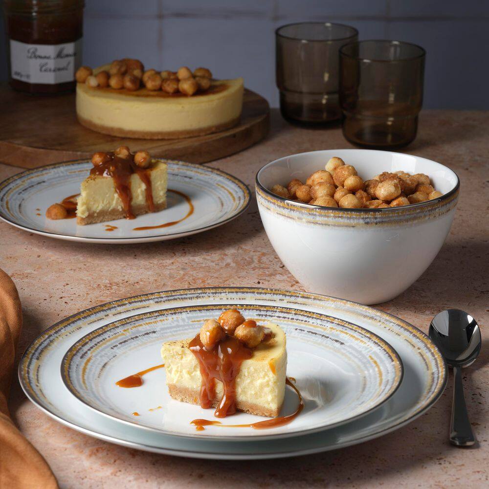 Raylan 12-Piece White Porcelain Dinnerware Set, Service for 4 - Hercitys