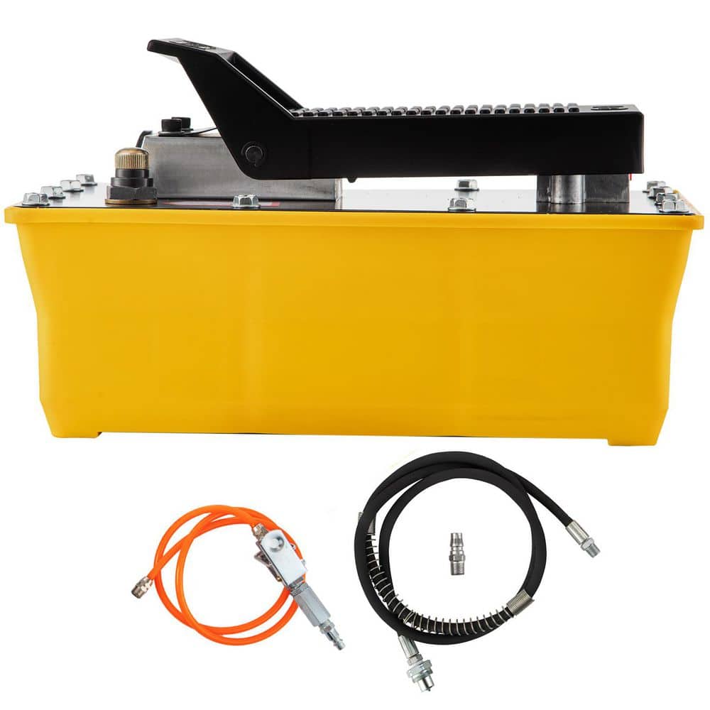 Air Hydraulic Pump, 10,000 PSI Hydraulic Foot Pump, 0.6 Gal. Reservoir Foot Operated Air/Hydraulic Pump, with Hose - Hercitys