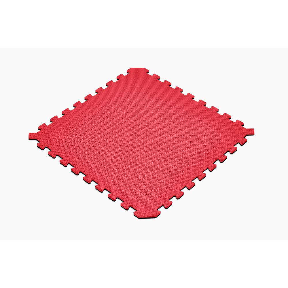 Red/Black 24 in. x 24 in. EVA Foam Truly Reversible Interlocking Tile (18-Tile) - Hercitys