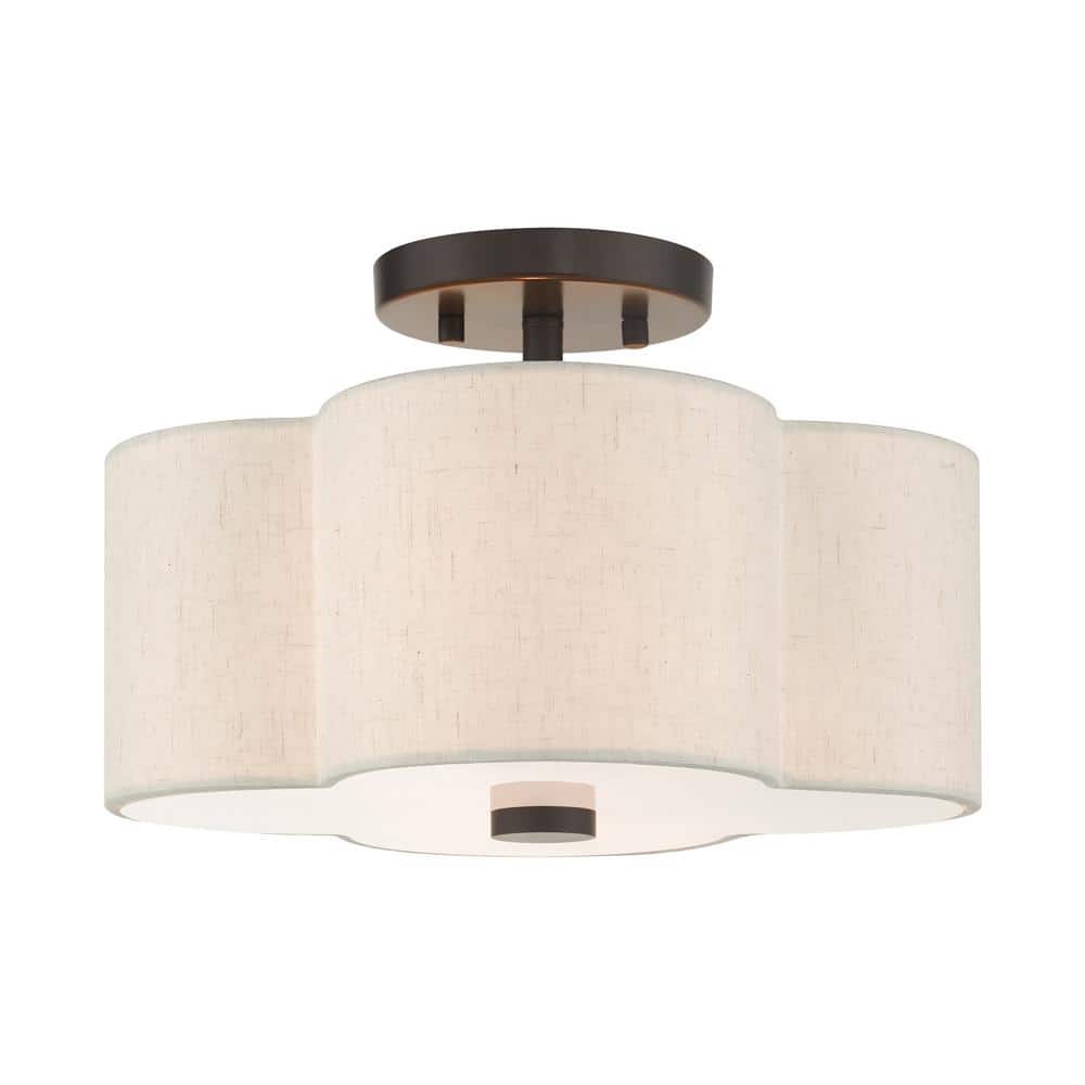 Solstice 2 Light English Bronze Semi Flush Mount - Hercitys