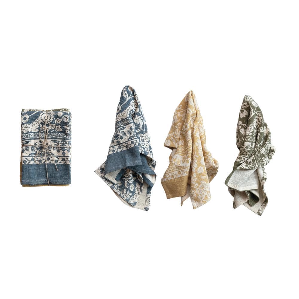 Multicolor Blossom Printed Kitchen Towels (Set of 3) - Hercitys