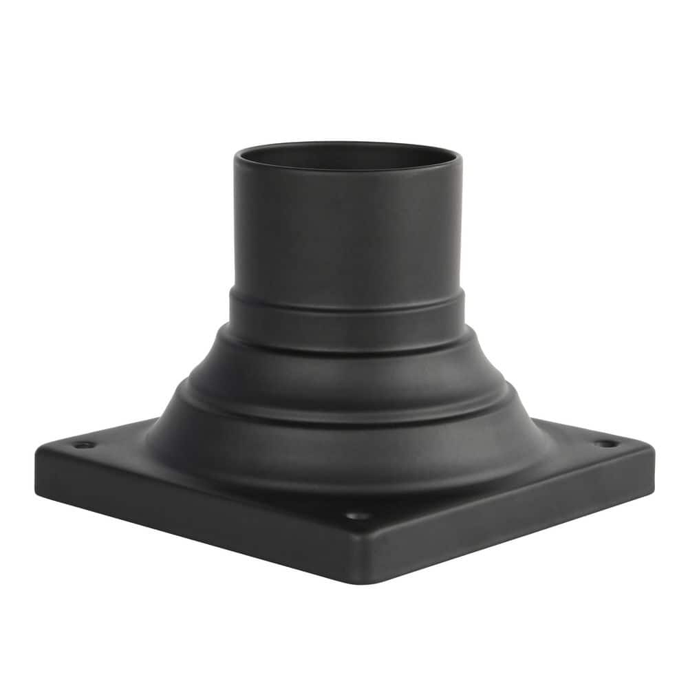 6 in. Square Black Pier Mount Base for Outdoor Post Light Fixtures - Hercitys