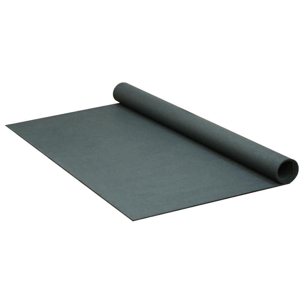 ReUz Black 48 in. x 360 in. Rubber Gym Flooring Roll (1-Piece) - Hercitys