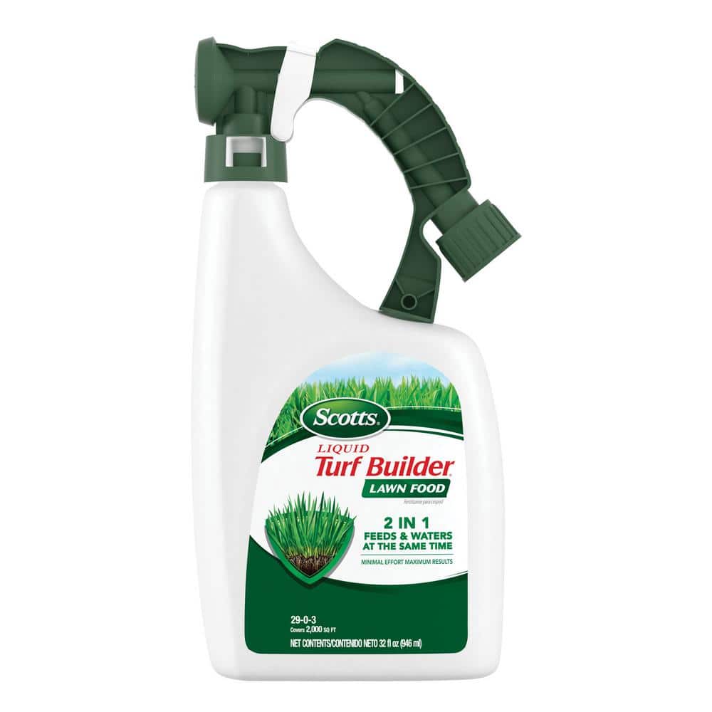 Turf Builder 32 fl. oz. Liquid Lawn Fertilizer for All Grass Types, Feeds and Waters Lawn at Same Time - Hercitys