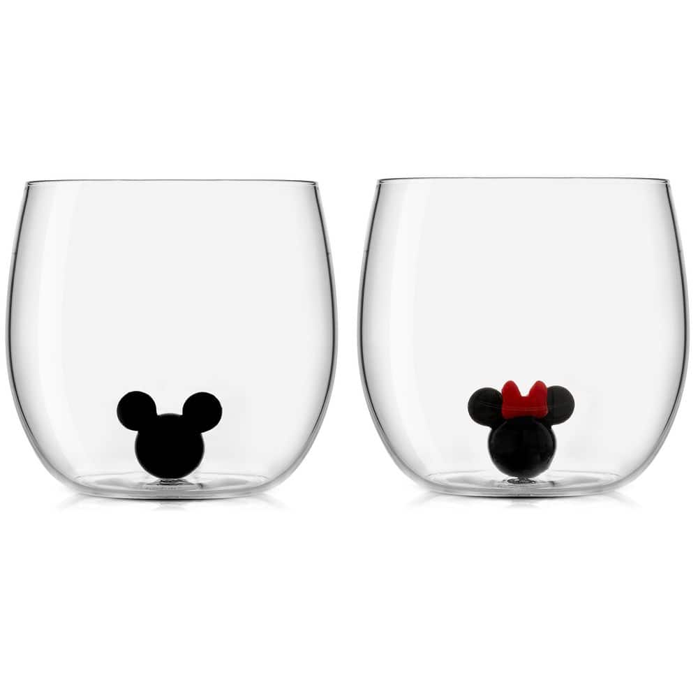 Mickey and Minnie Icon Short Drinking Glass (Set of 2 Mixed 1 Mickey and 1 Minnie) - Hercitys