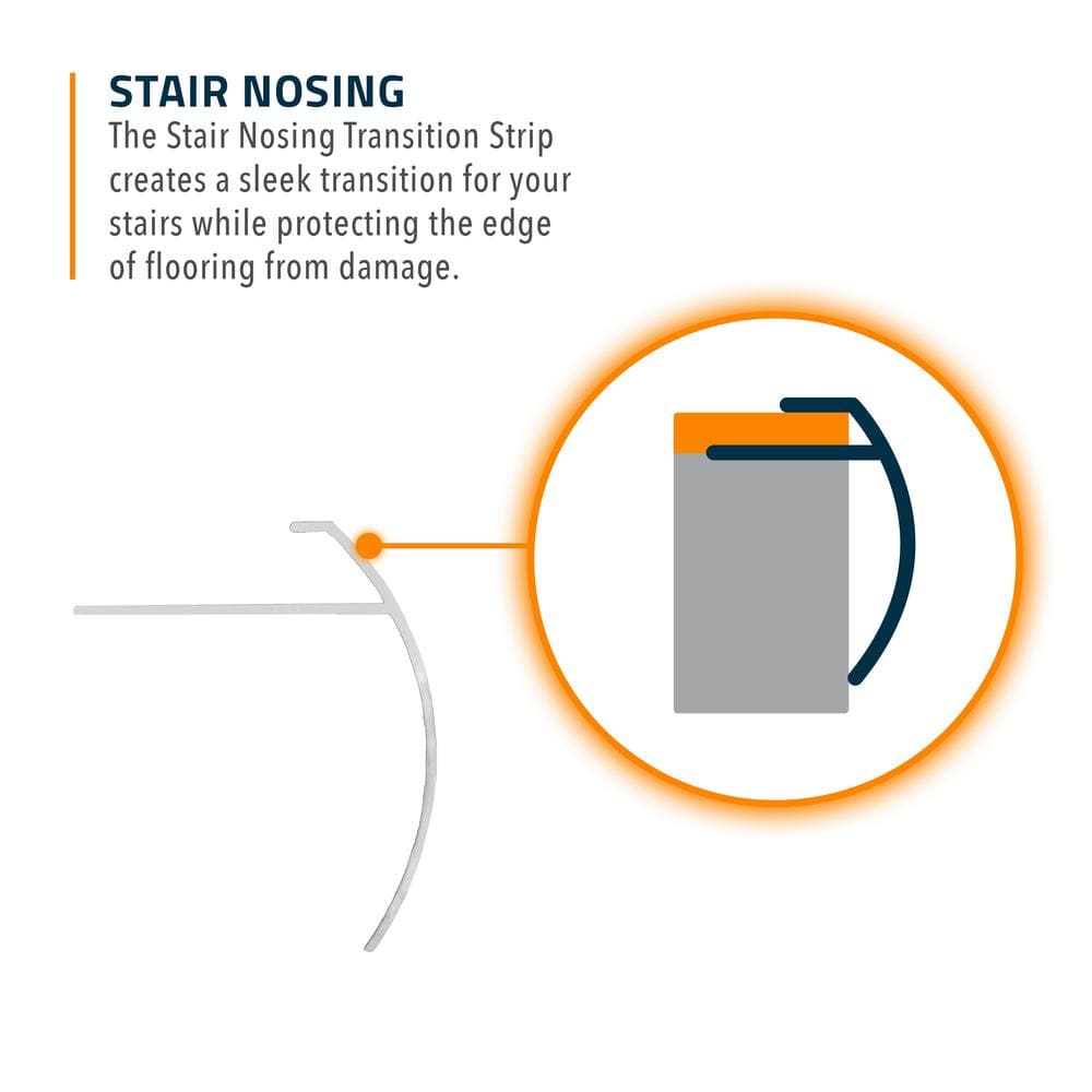 Mineral Bronze 8 mm x 74 in. Aluminum Stair Nosing Floor Transition Strip - Hercitys