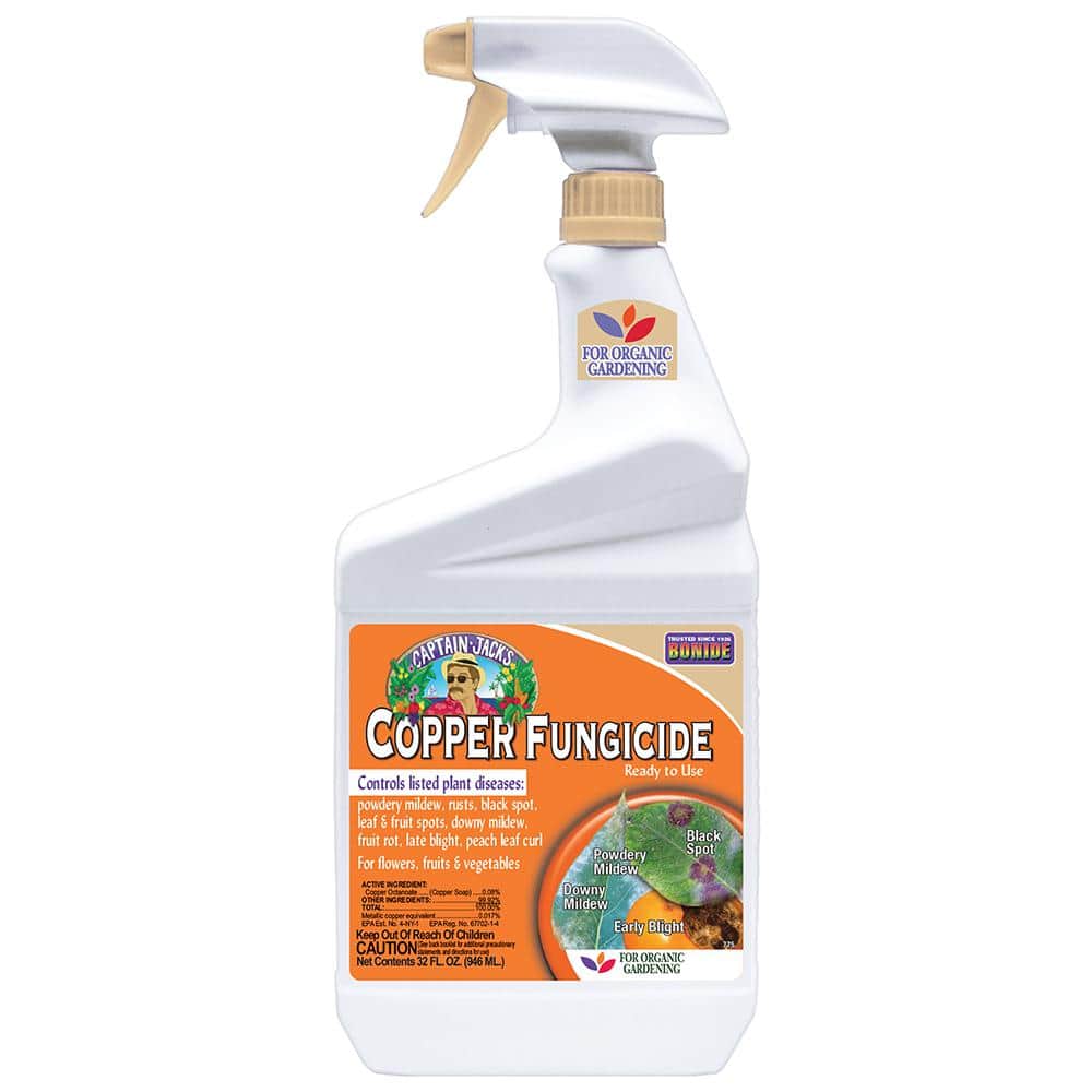 Captain Jack’s Copper Fungicide, 32 oz. Ready-to-Use Spray for Organic Gardening, Controls Common Diseases - Hercitys