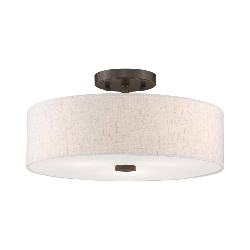 Somerhill 3 Light English Bronze Semi Flush Mount - Hercitys