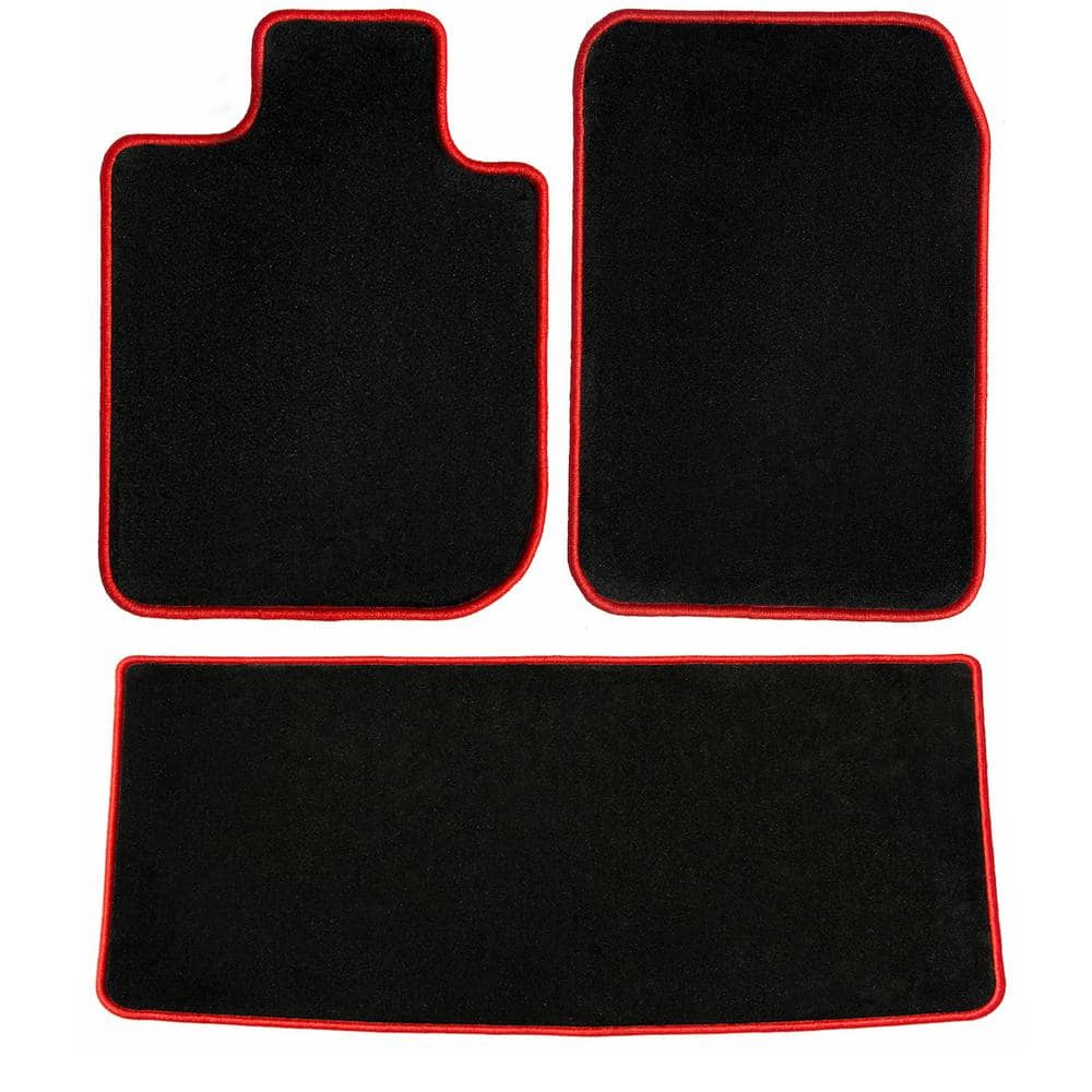 Honda CR-V Black with Red Edging Carpet Car Mats/Floor Mats, Custom Fit for 2017-2019 Driver, Passenger and Rear Mats - Hercitys