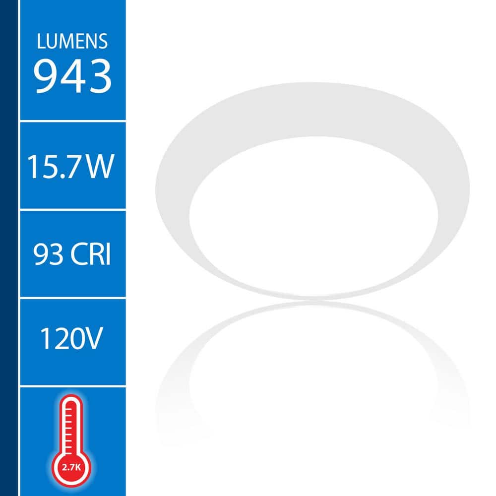 RSD 6 in. White Integrated LED Flush Mount Downlight, 2700K (24-Pack) - Hercitys