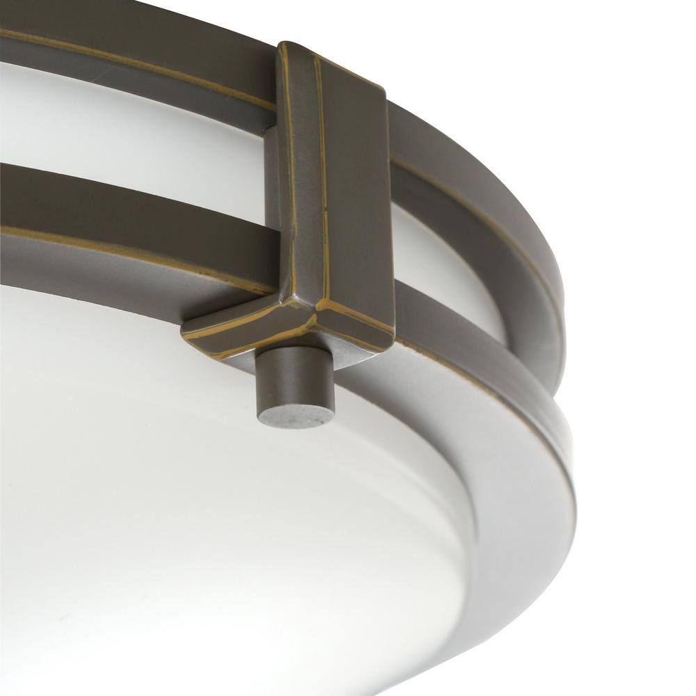 Saturn 16-Watt Antique Bronze Integrated LED Flush Mount - Hercitys