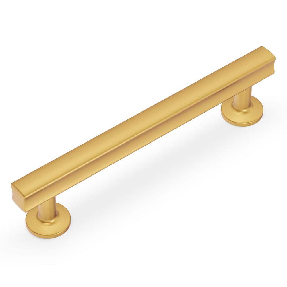 Woodward Collection 5-1/16 in. (128 mm) Center-to-Center Brushed Golden Brass Finish Cabinet Pull (10-Pack) - Hercitys