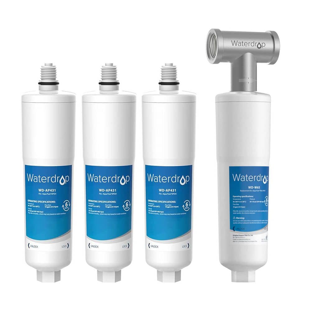 AP431 AP430SS Whole House Scale Inhibitor Filter, Heater Softener System, Prevent Scale, Extra 3-Replacement Cartridge - Hercitys