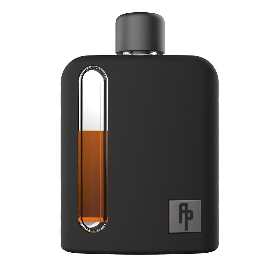 Sleek Glass Hip Flask (3.4 oz. )-Black Silicone-Covered Flask for Liquor with Cork Lid - Hercitys