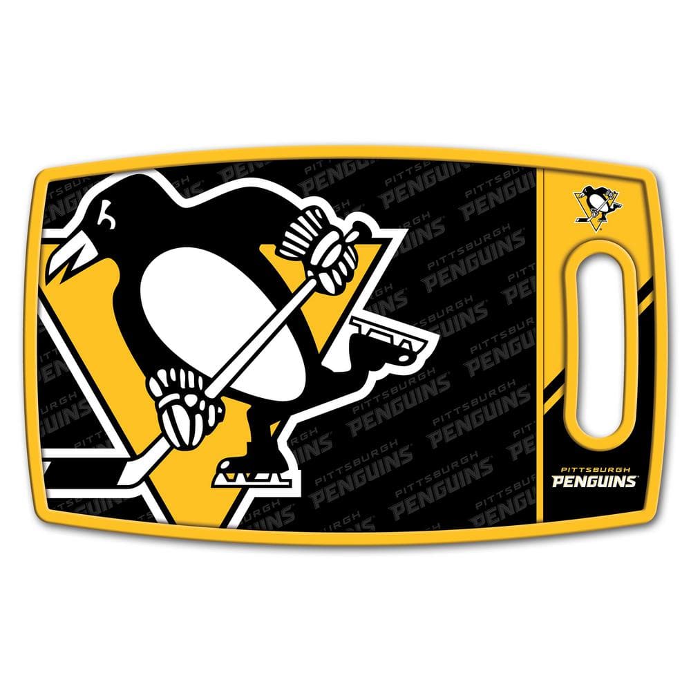 NHL Pittsburgh Penguins Logo Series Cutting Board 9in x 0.5in- Rectangle- Manufactured Wood and polypropylene - Hercitys