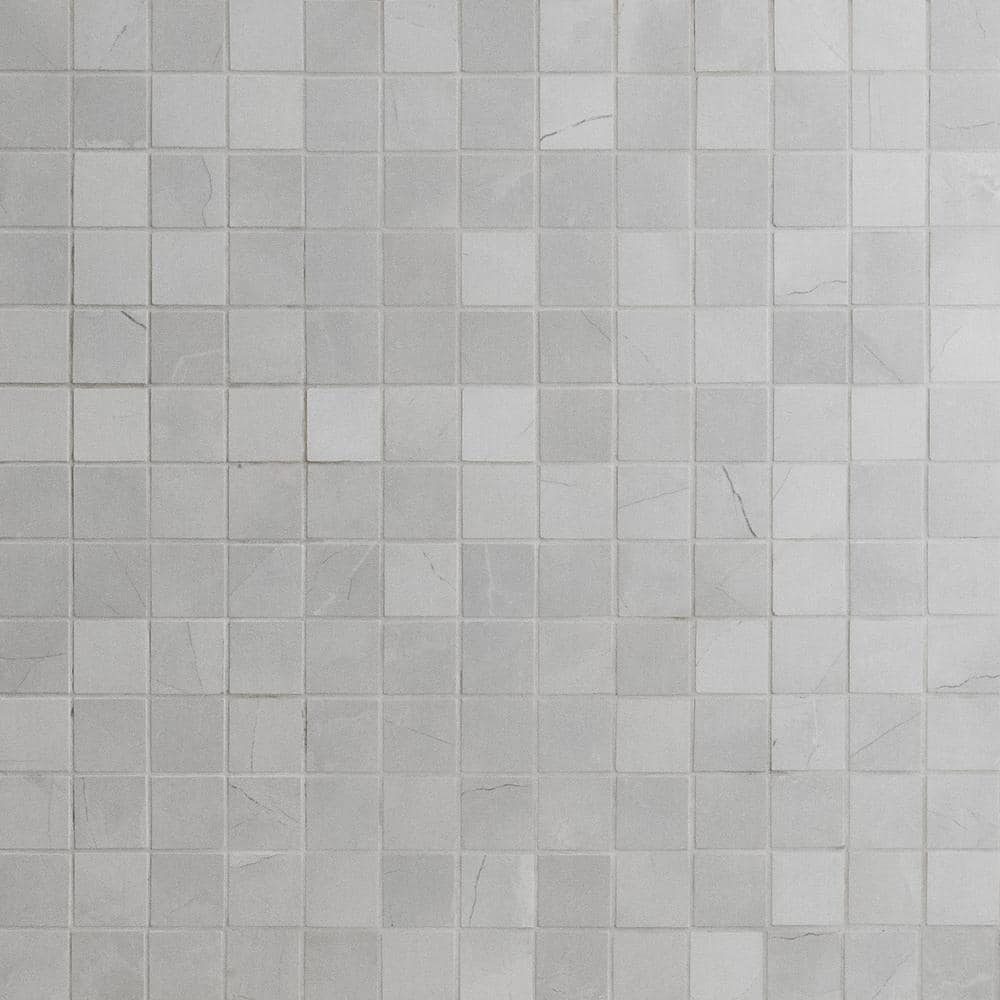 Madison Celeste 2 in. Square 12 in. x 12 in. x 0.39 in. Matte Porcelain Mesh-Mounted Mosaic Tile (8 sq. ft./Case) - Hercitys