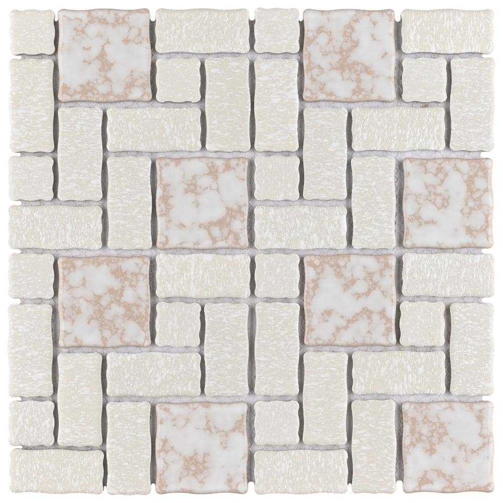 Academy Bone 11-3/4 in. x 11-3/4 in. Porcelain Mosaic Tile (9.8 sq. ft./Case) - Hercitys