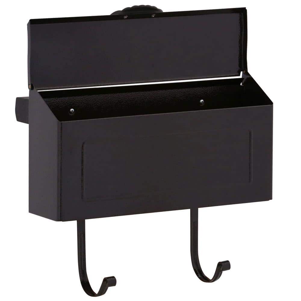 Amboy Medium Horizontal Steel Wall Mount Mailbox Black - Hercitys