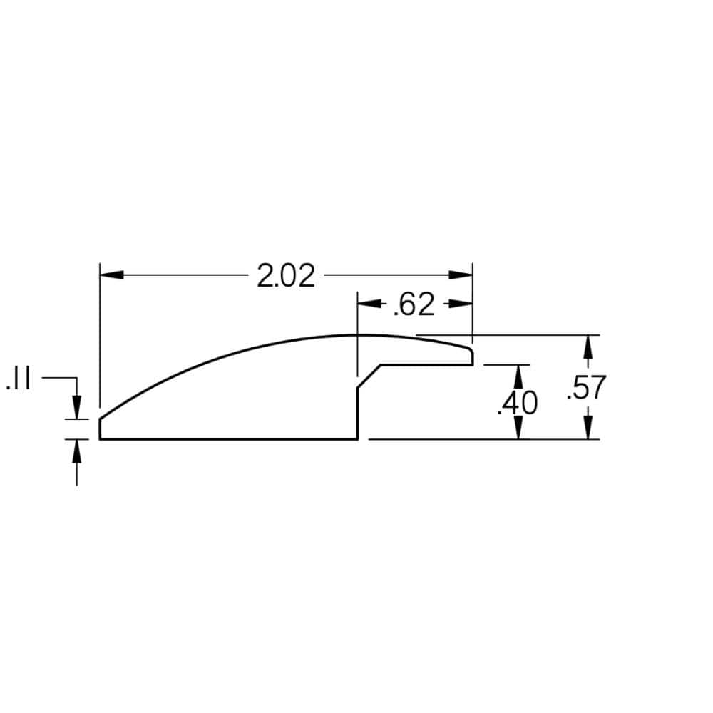 Gratifor 0.38 in. Thick x 2 in. Wide x 78 in. Length Wood Reducer - Hercitys