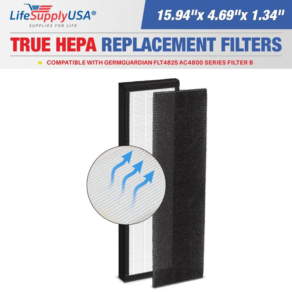 True HEPA Filter Replacement Compatible with Germ Guardian FLT4825 AC4800 Series Filter B Air Purifier - Hercitys