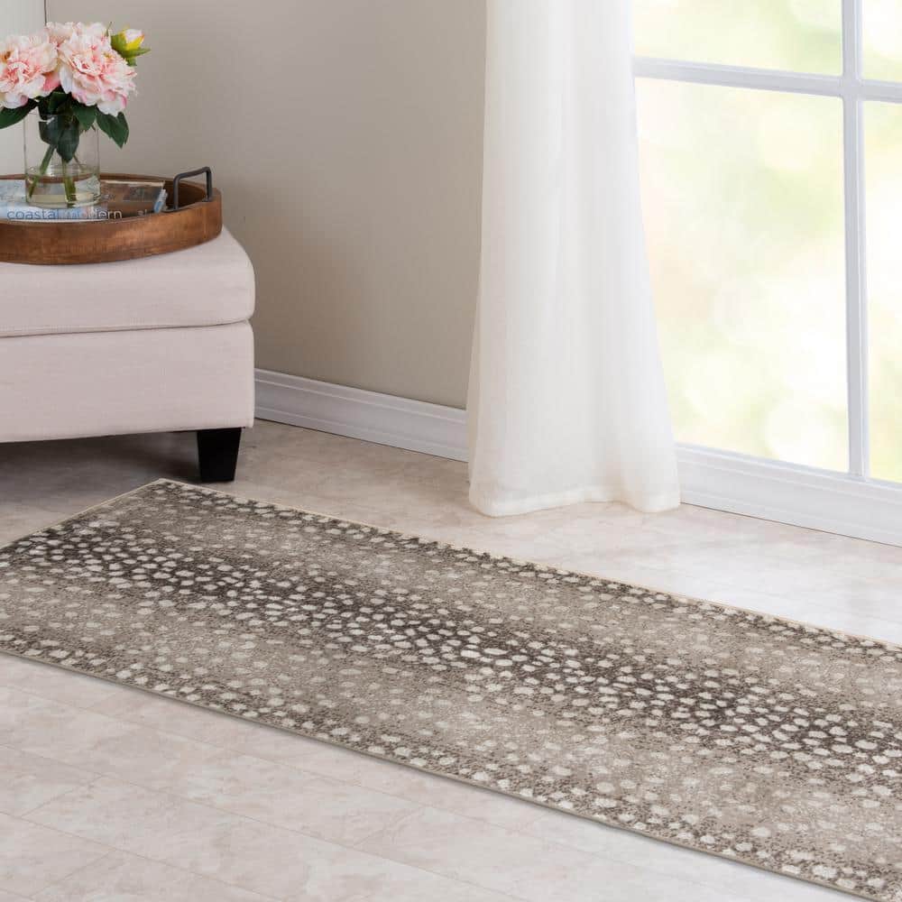 Stratford Iridessa Greige/Whitecap 26 in. x Your Choice Length Stair Runner Rug - Hercitys