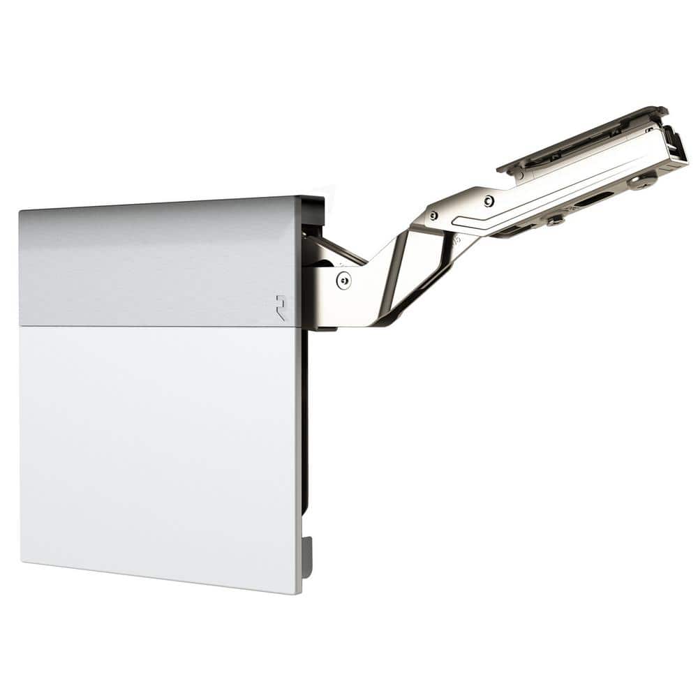 Atmos Series White and Gray Soft-Close Medium-Duty Overlay for Frameless Cabinet Lift-Up Hinge (1-Pair) - Hercitys