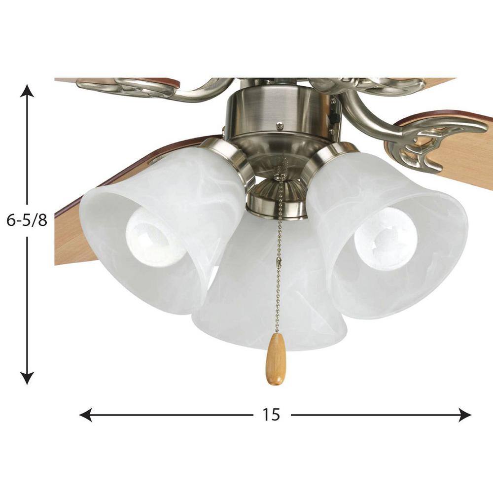 Fan Light Kits Collection 3-Light Brushed Nickel Ceiling Fan Light Kit - Hercitys