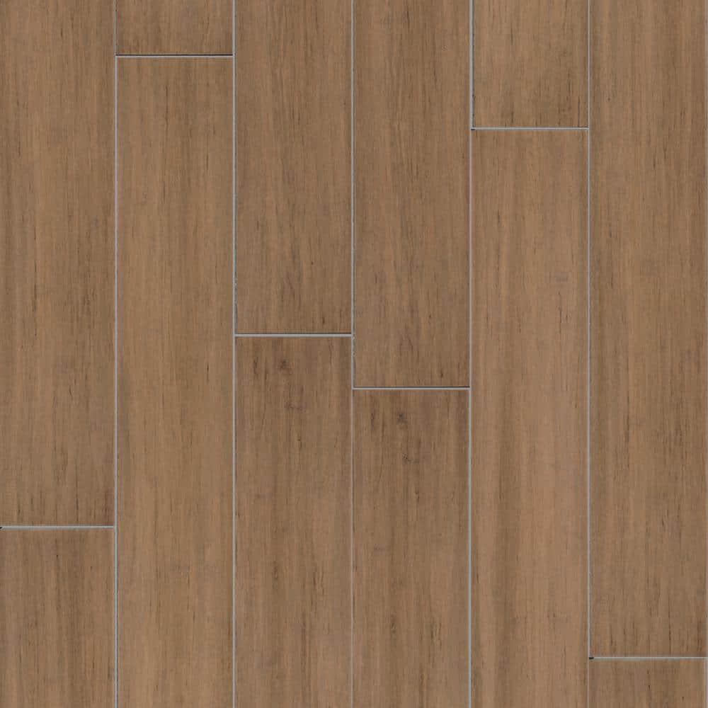 Sedalia 9/32 in. T x 5.1 in. W x 36.22 in. L Hand Scraped Click Lock Engineered Bamboo Flooring (15.45 sq.ft./case) - Hercitys
