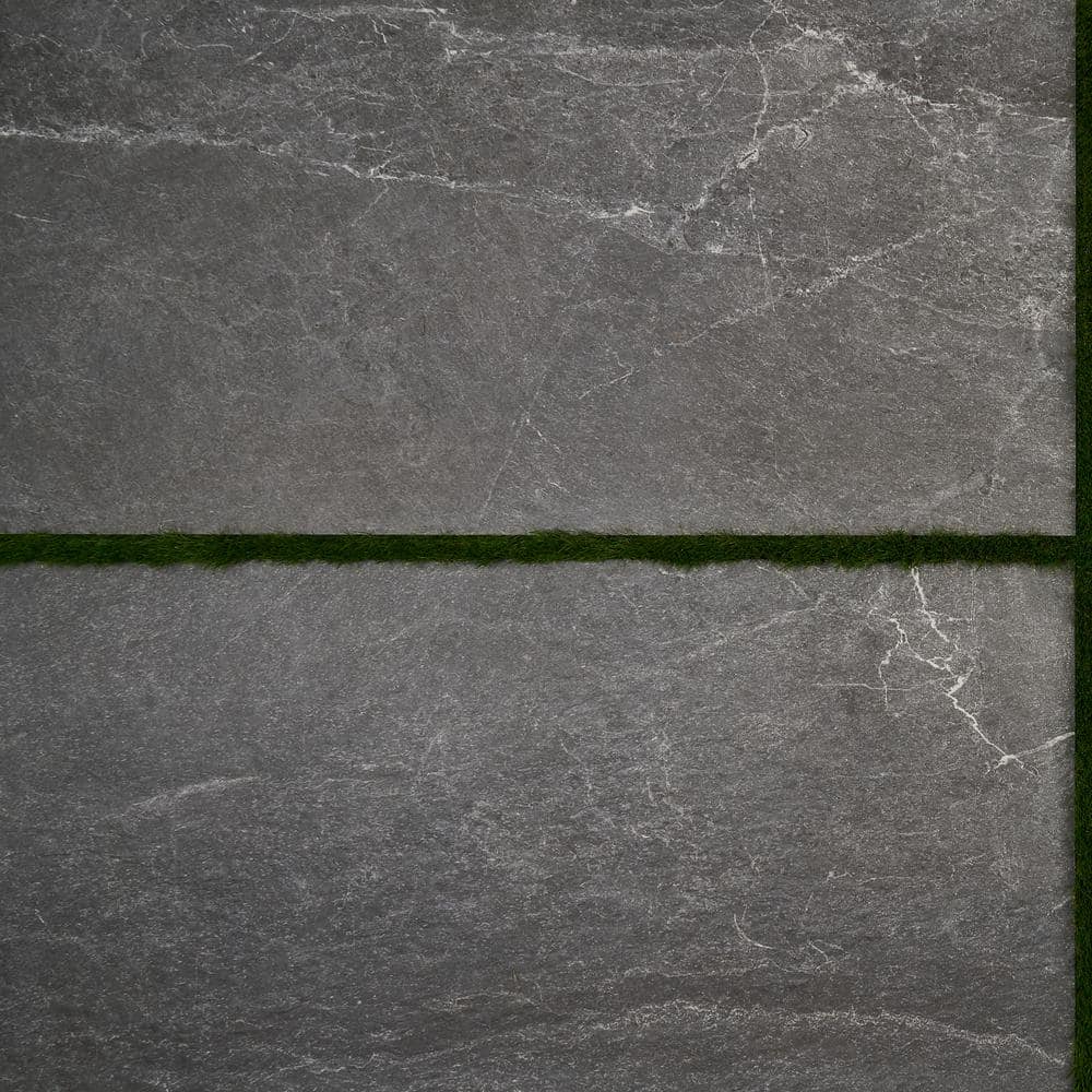 LithoTech 23.62 in. x 47.24 in. x 0.78 in. Graphite Gray Matte Porcelain Floor Paver Tile (7.74 sq. ft./Each) - Hercitys