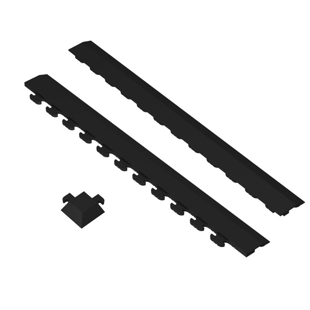 Hidden Black 18 in. W x 18 in. L PVC Interlocking Tile Trim Kit - Hercitys
