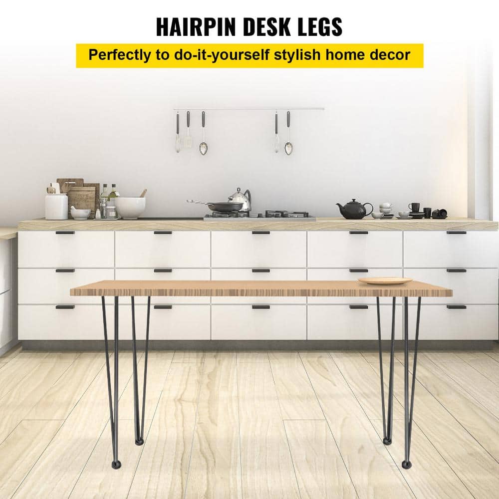 Hairpin Table Legs 18 in. Black Set of 4 Desk Legs Each 220 lbs. Load Capacity Heavy-Duty Furniture Legs for Bench Desk - Hercitys