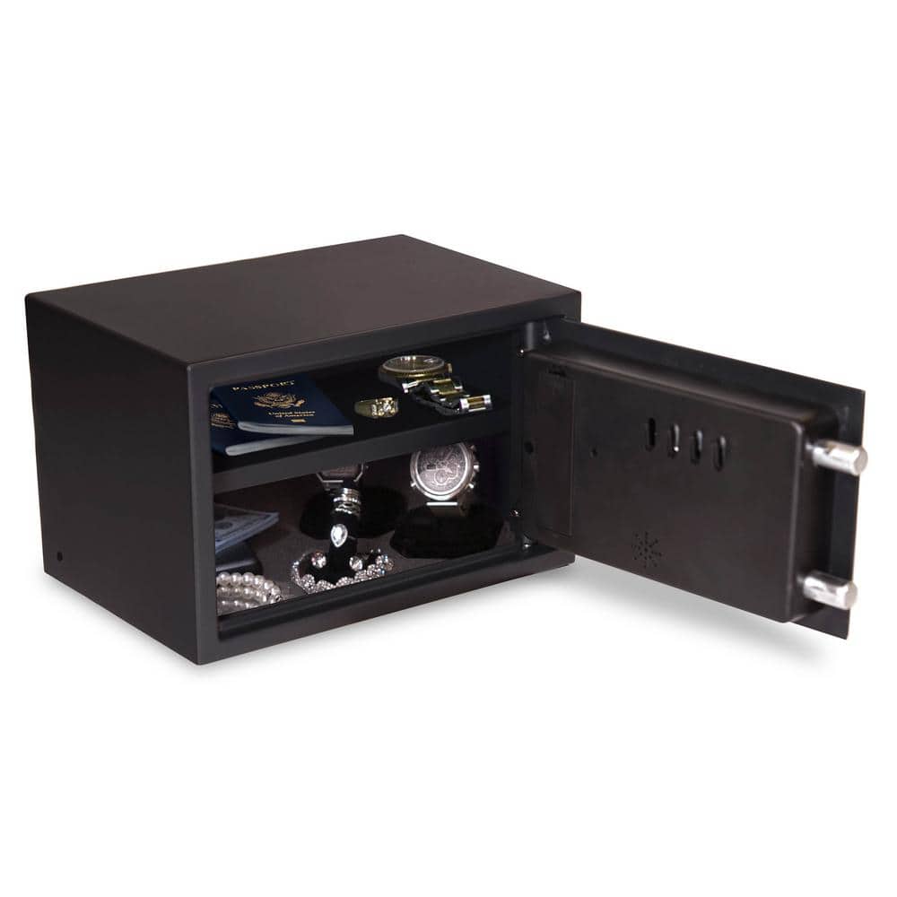 Home and Office 0.36 cu. ft. Cube Security Vault with Electronic Lock, Matte Black - Hercitys