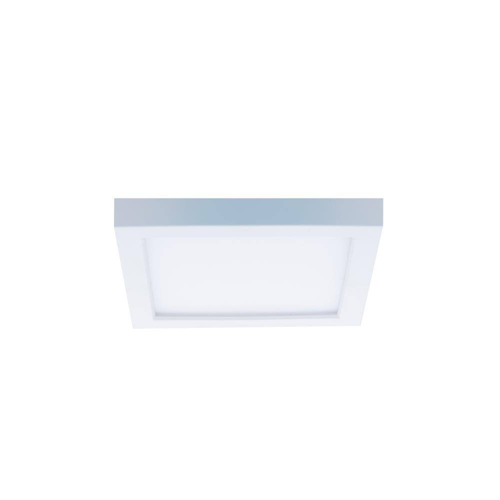 Square 5 in. 1-Light White LED Flush Mount 3000K - Hercitys