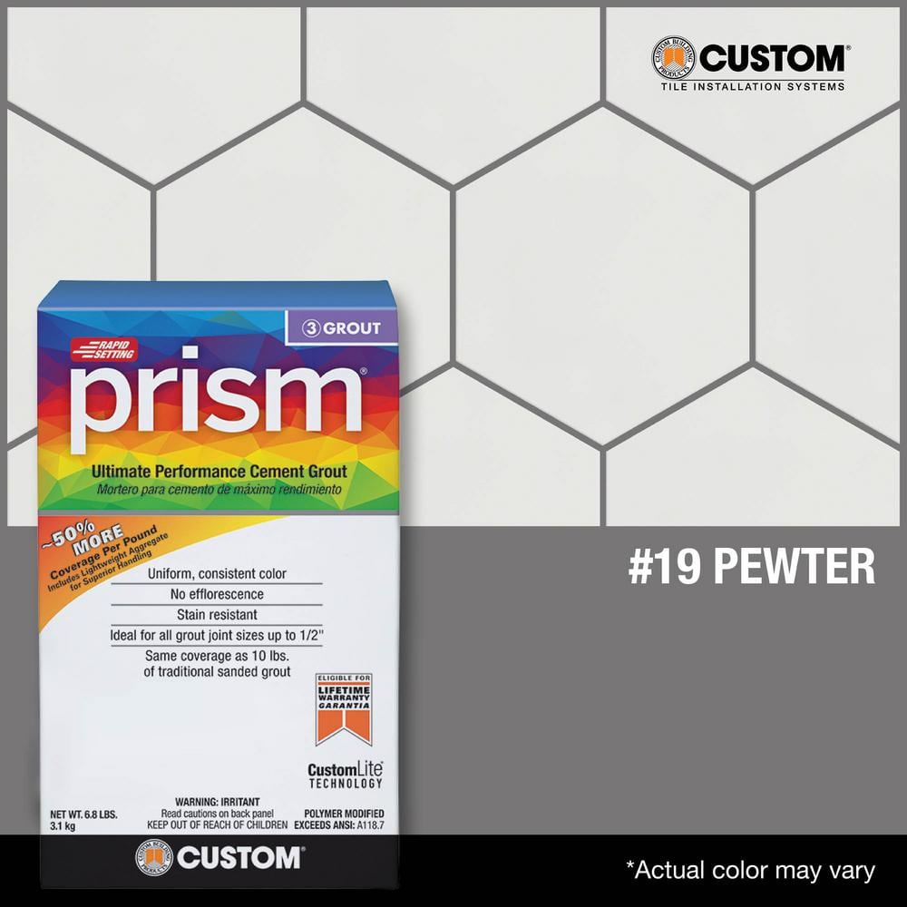 Prism #19 Pewter 17 lb. Ultimate Performance Grout - Hercitys